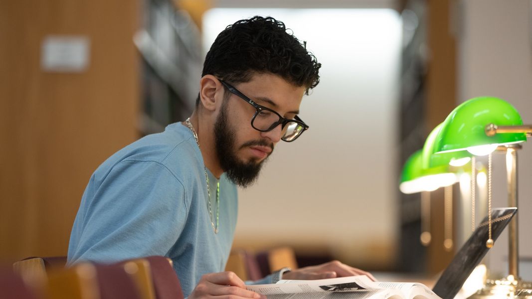 Law student studying.