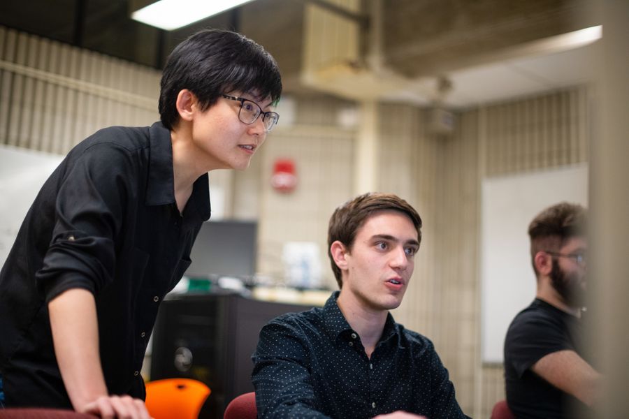 Computer engineering professor and student