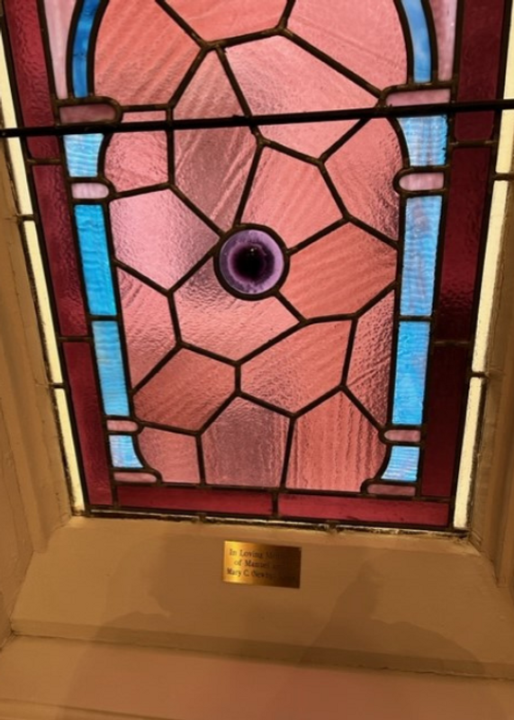 Stained glass window for Nunes' parents