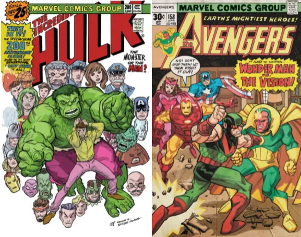 Hulk and Avengers comic book art