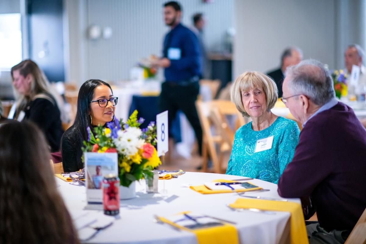 Student and donors chat at annual brunch