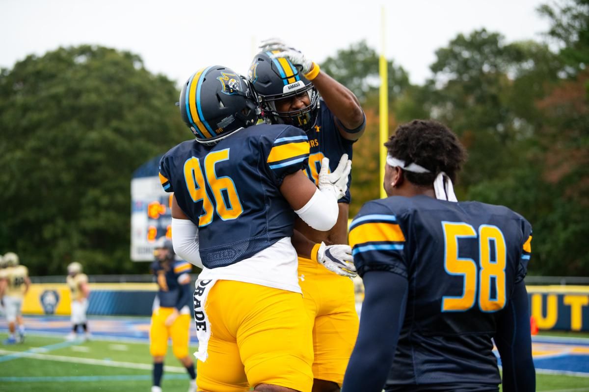 Football players celebrate