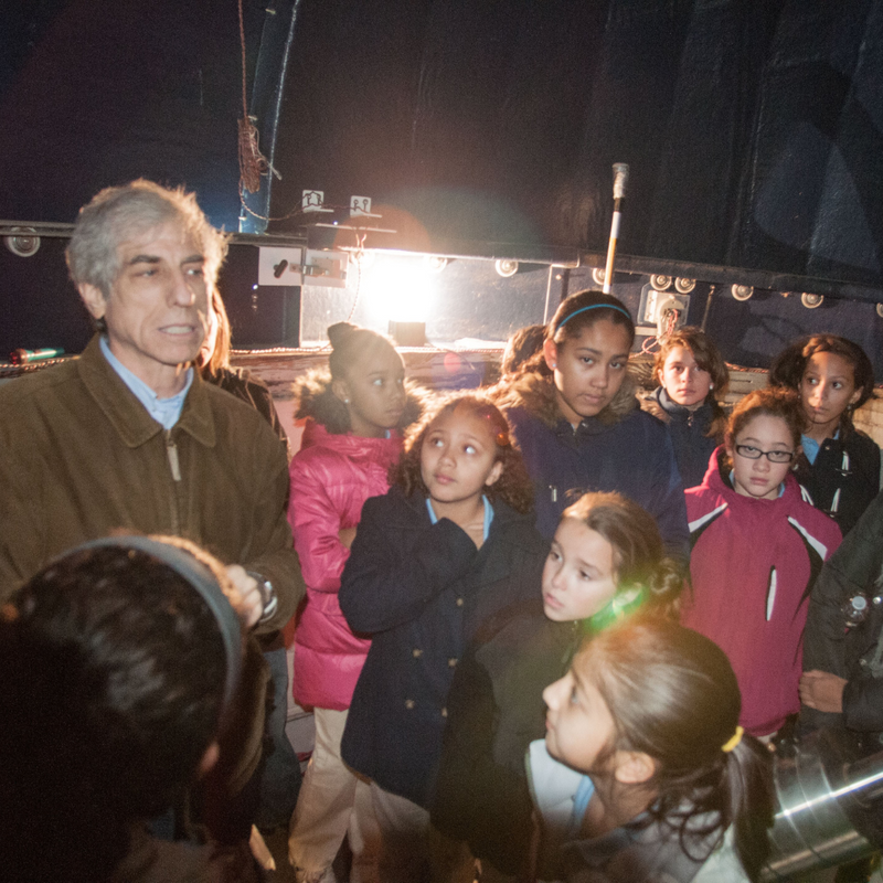 Prof Hirshfeld tours observatory with New Bedford students