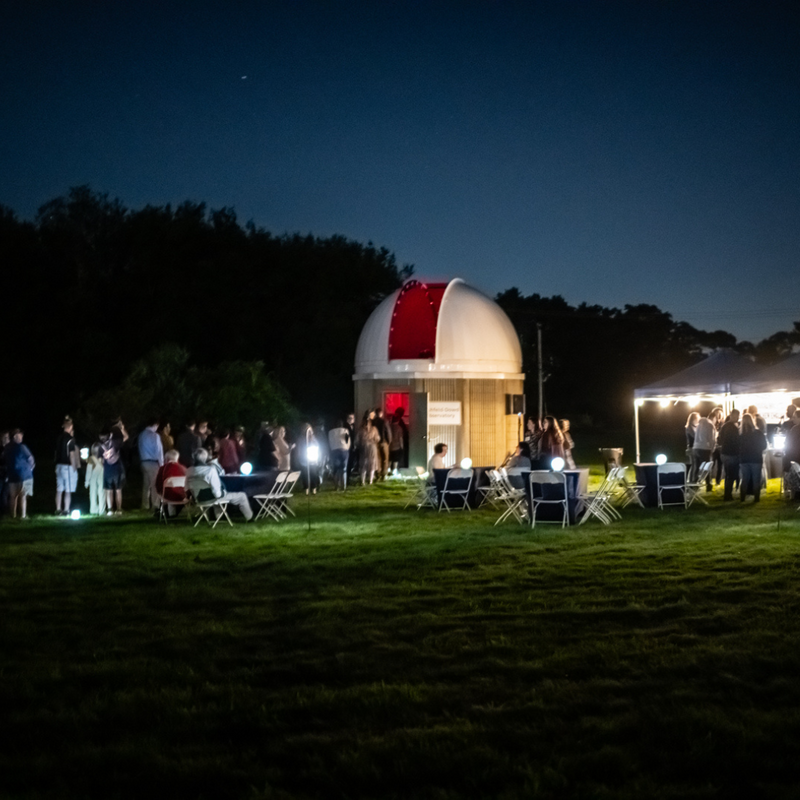 People enjoy reception for the Observatory's reopening