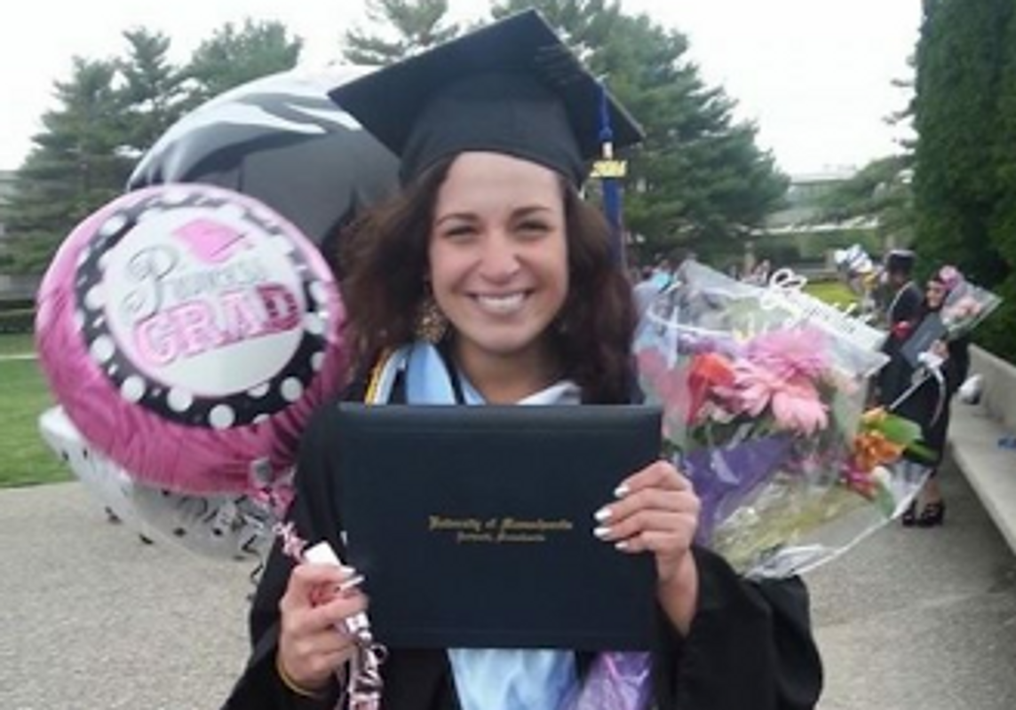 Carly rousseau in her cap and gown