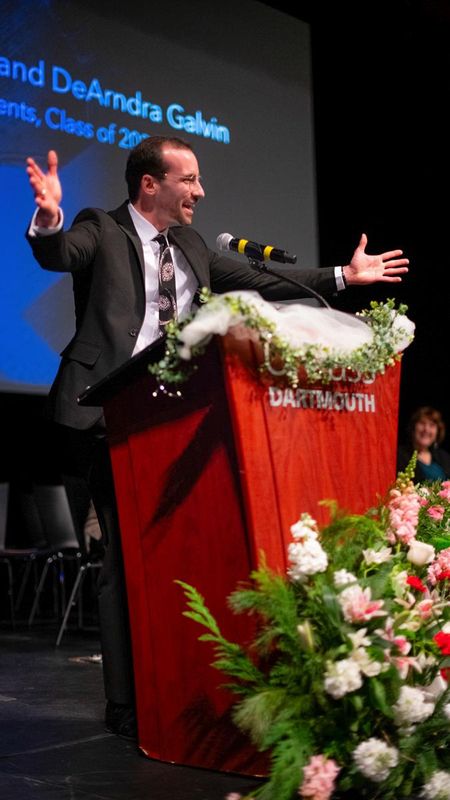 Student speaker Aaron Ferrante