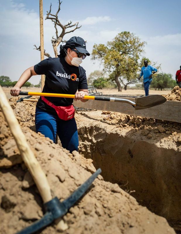 Digging foundation for a school in Senegal