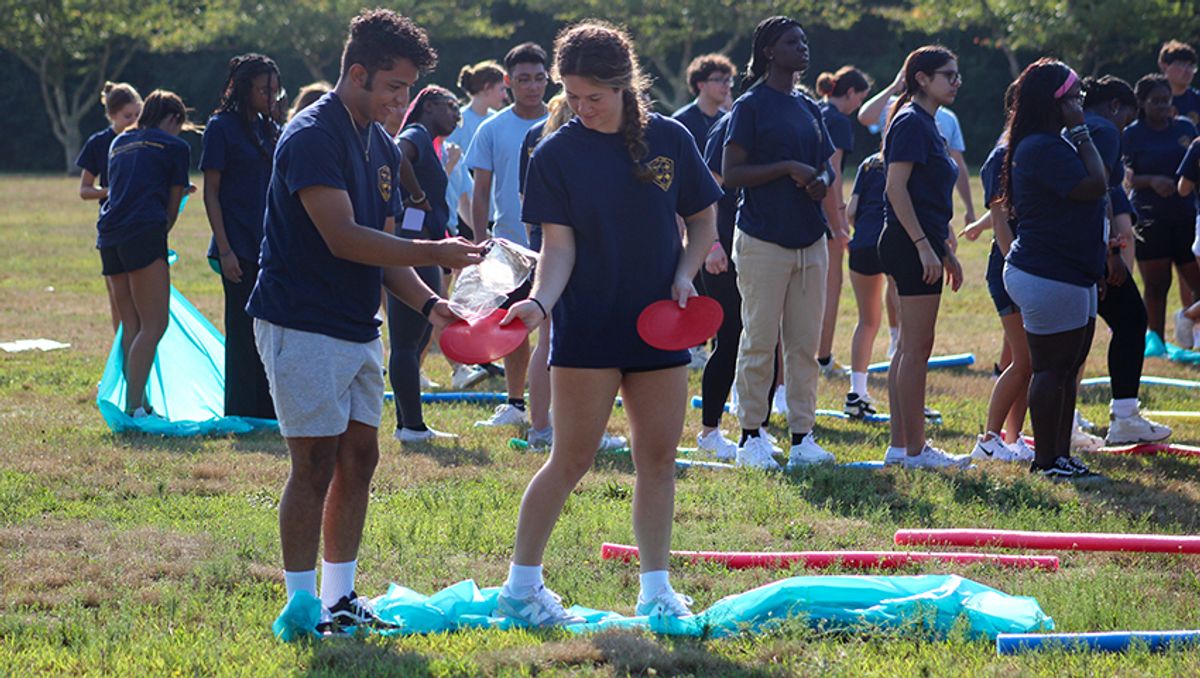 Obstacle course on field