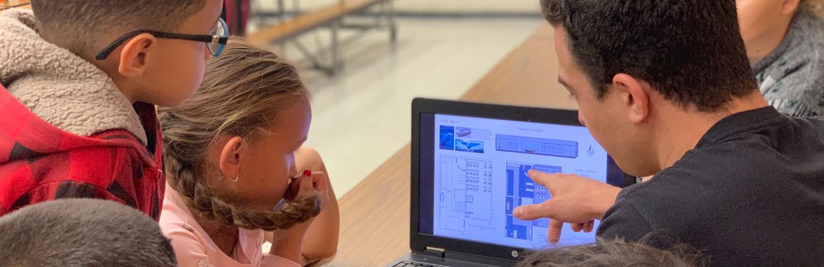Interior Architecture and Design students presented some design options to groups of  Carney Academy students seeking their input during the design development process.