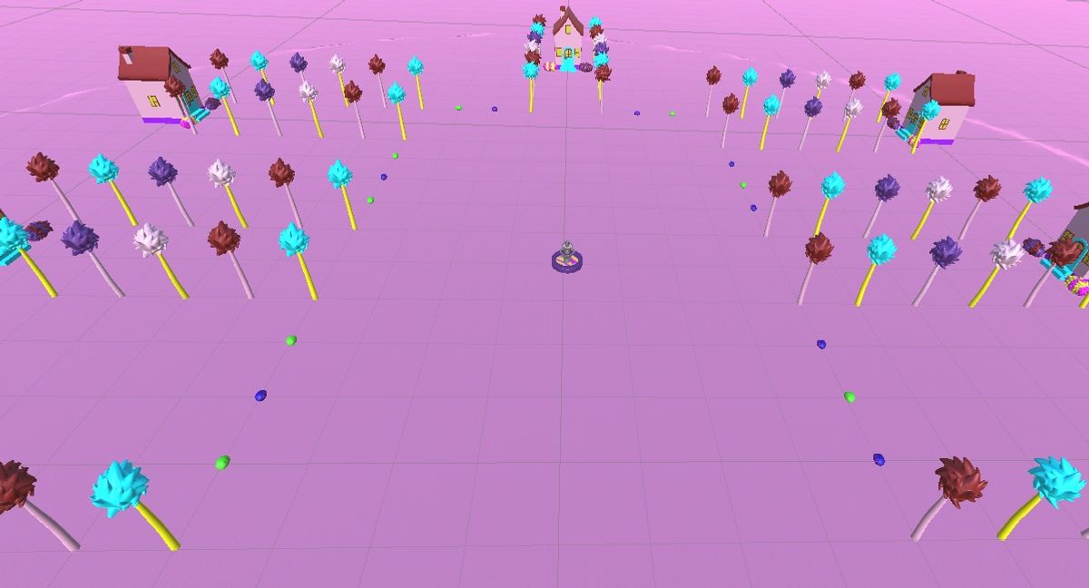 Pink Viper’s World Overhead View, 2021, overhead view of the world in unity, 1200x731