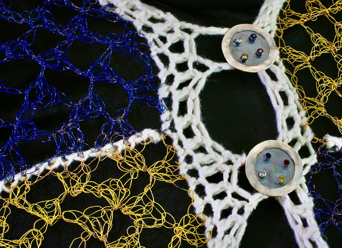 37 Hours & 2,500 Feet (detail), 2021, copper, sterling silver, mixed materials