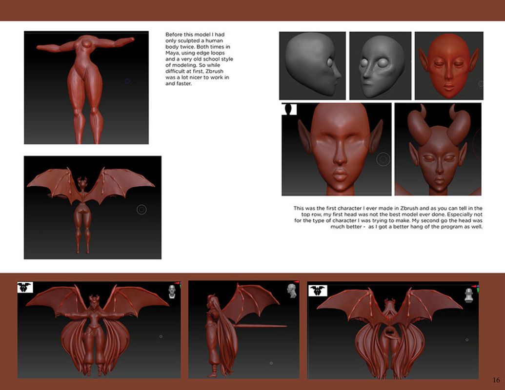 3D Modeling, 2022, The 3D process of modeling Nesrin in Zbrush, 8.5 x 11.5in