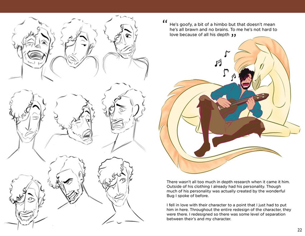 Expressions, 2022, Azrael expression sheet to get a feel of his character, 8.5 x 11.5in