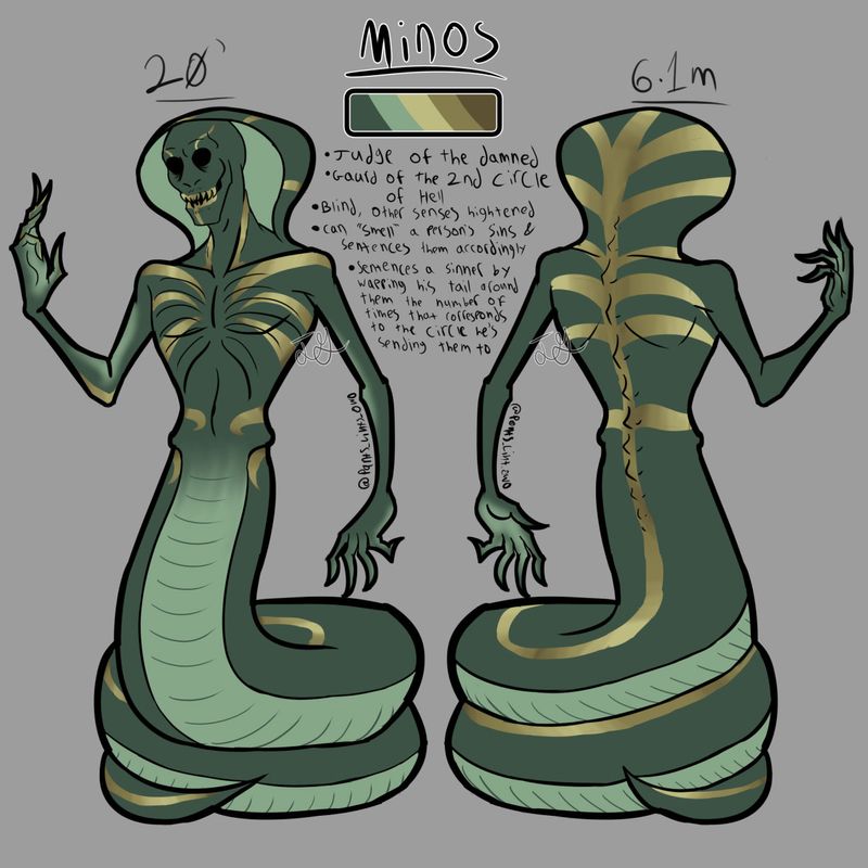 Minos, 2021, a full body turnaround of King Minos 8.5 x 8.5 in
