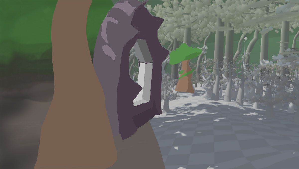 World Conversion, 2022, an in-progress example of how 3D models are used as reference images to draw 2D animation frames