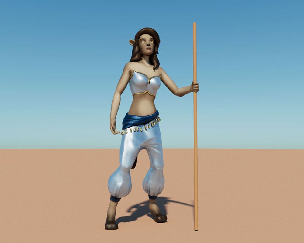 Rhea 3D Character Sculpt, 2022, render of a 3d character sculpt, 14x18 in.