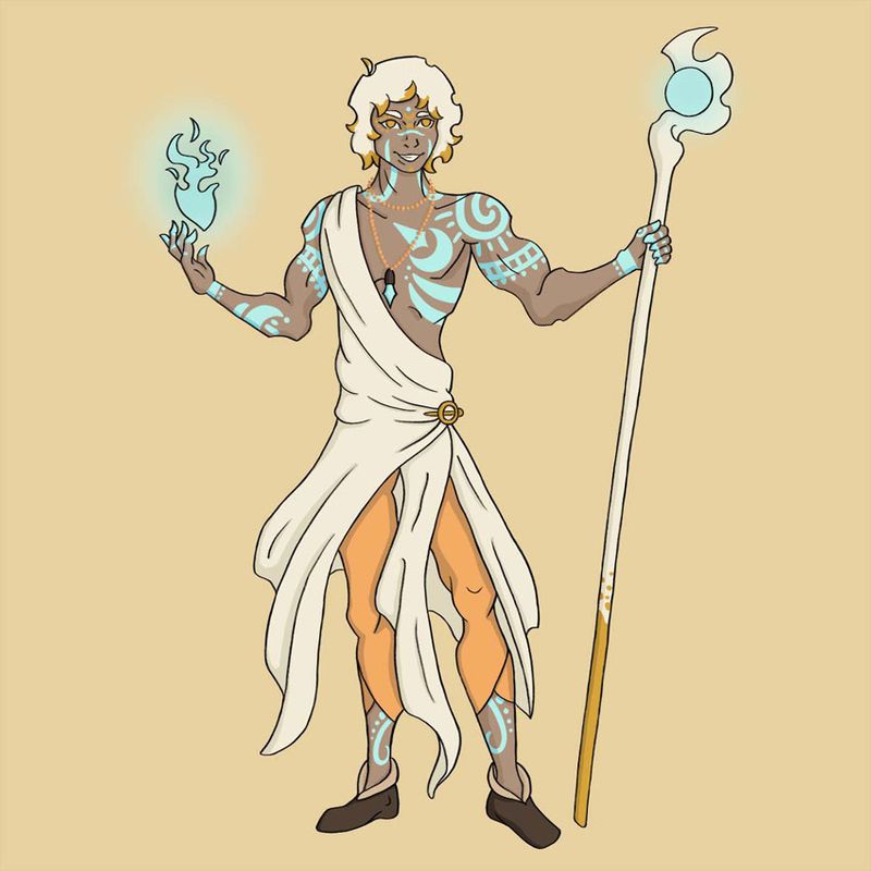 Solarys Character Sketch, 2022, character sketch for a graphic novel, 8x8 in.