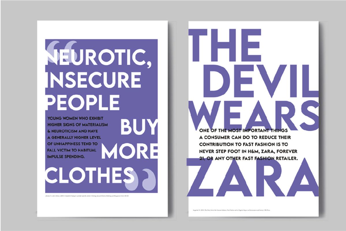 Exhibition Posters, 2022, the effects of fast fashion, 24 x 36 in.