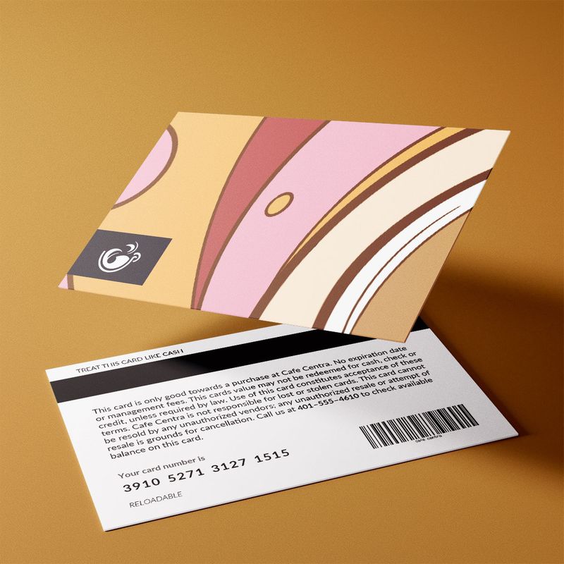 Cafe Centra Gift Cards, 2022, reusable gift cards for cafe use