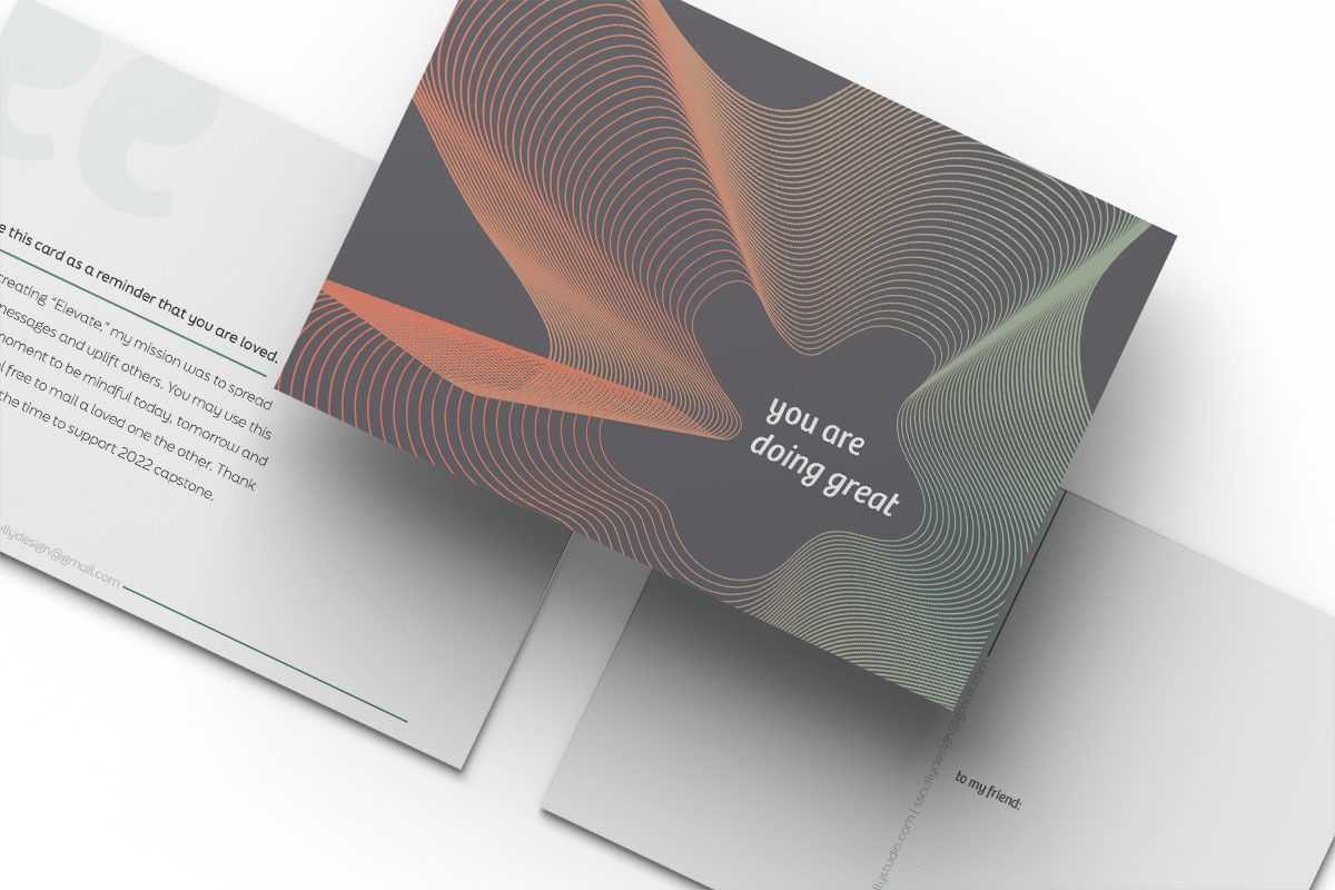 Elevate A Friend, 2022 a postcard series to uplift others 4 x 6 in