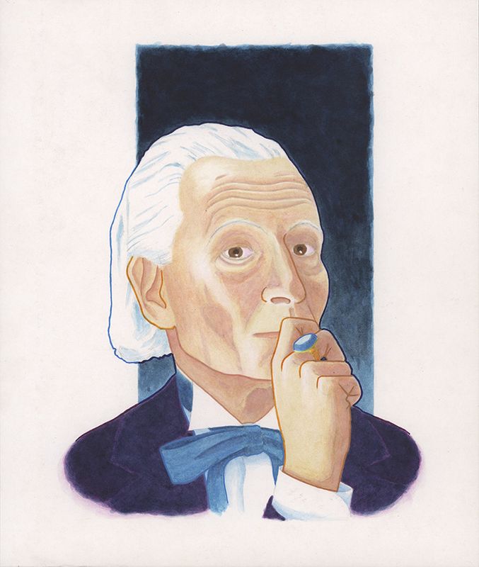 The Good Doctor, 2021, acrylic ink, acrylic paint, and watercolor in illustration board, 8.25 x 10 in.