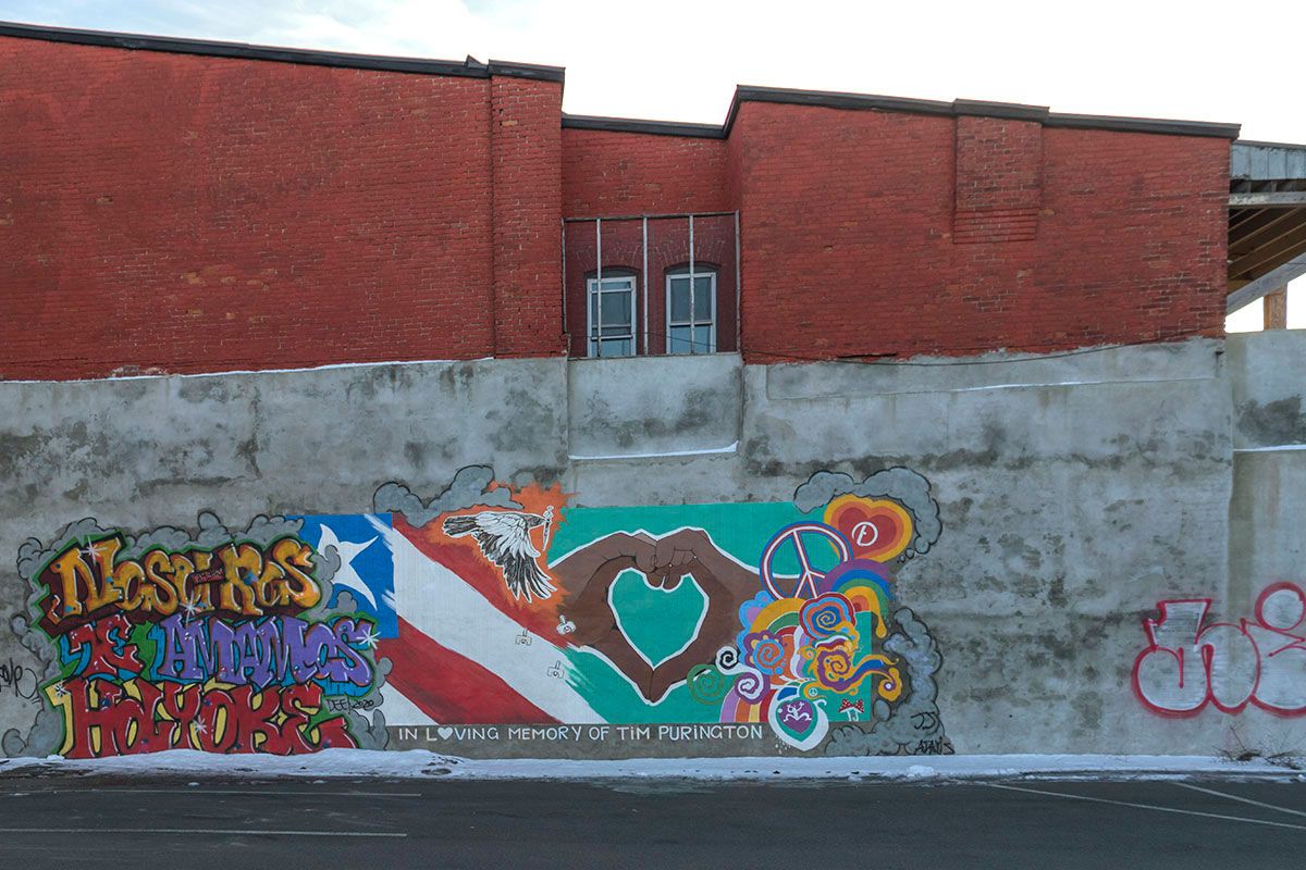 Holyoke 8, 2022, mural made in honor of Nuestras Raices on Main Street, 11 x 17 archival pigment print