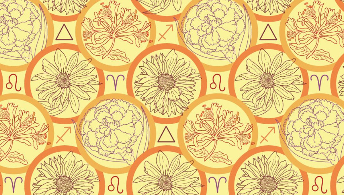 Fire Element Pattern, from the series, Age of Aquarius, 2022, hand drawn and digitally rendered, repeat size variable