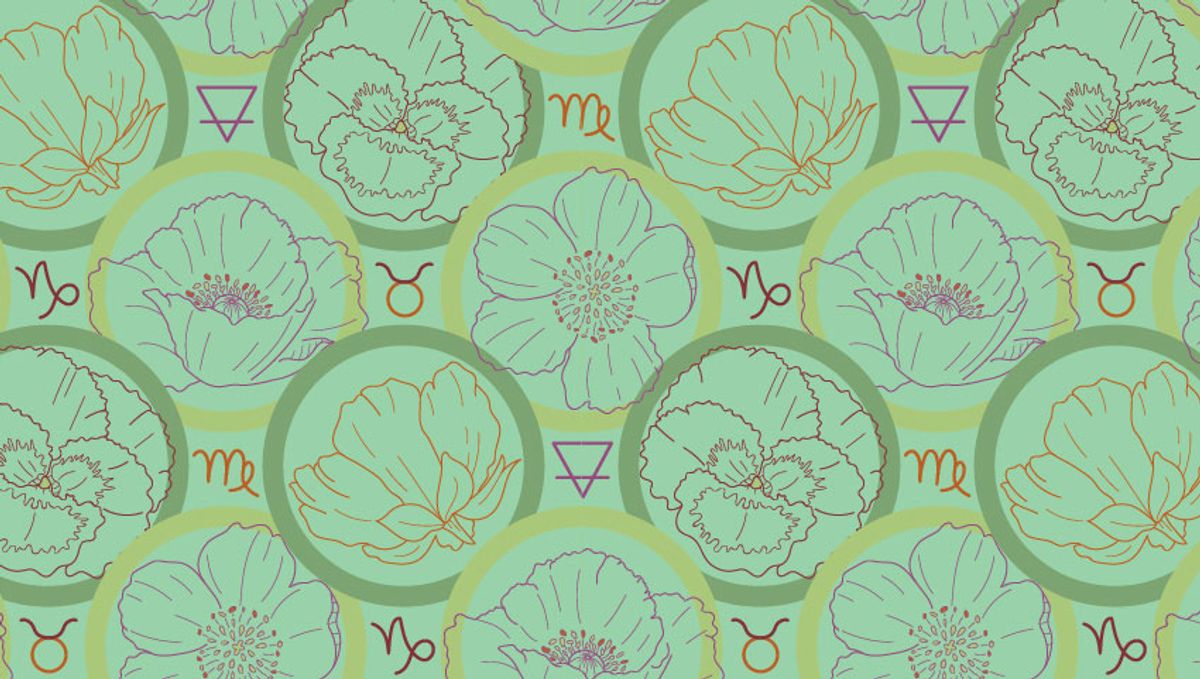 Earth Element Pattern, from the series, Age of Aquarius, 2022, hand drawn and digitally rendered, repeat size variable