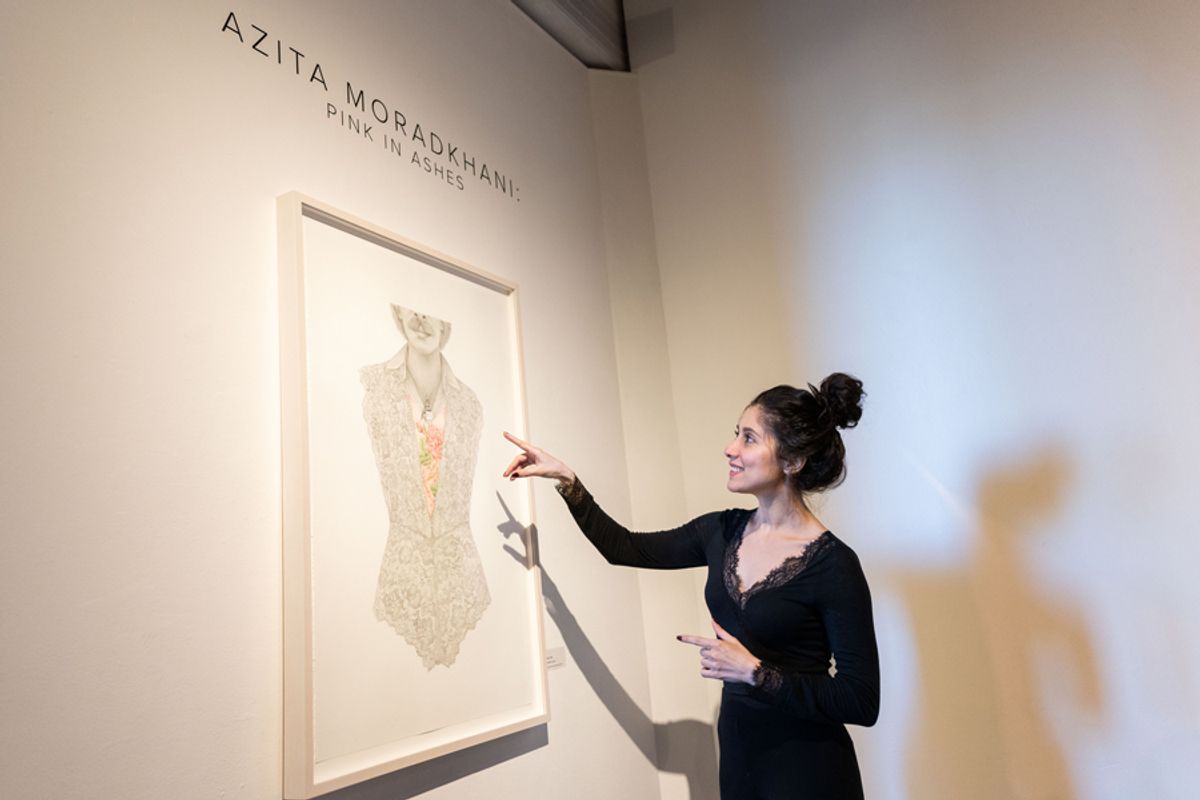 Azita Moradkhani at CVPA Campus Gallery. Photo Andrew Kepinski