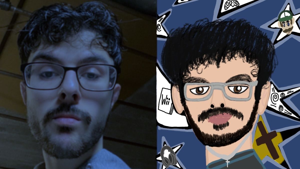 Emanuel Moreira headshot and illustration