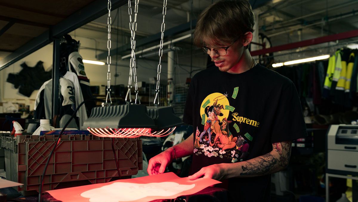 Collin Braga working in studio