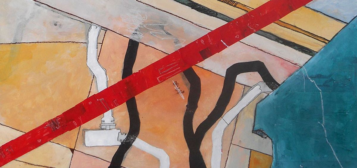 Jeremy Duval: Broom Handle, 2017. Acrylic and Collage, 22