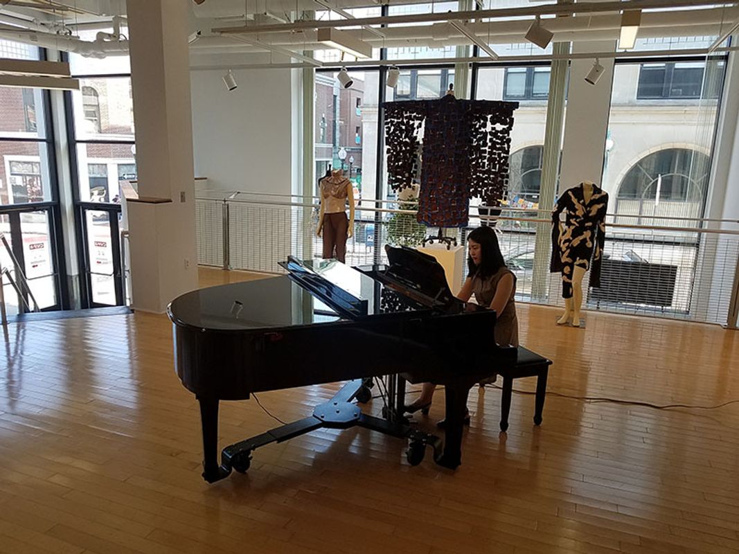 Pianist Yunhee Kim performing in CVPA Crapo Gallery