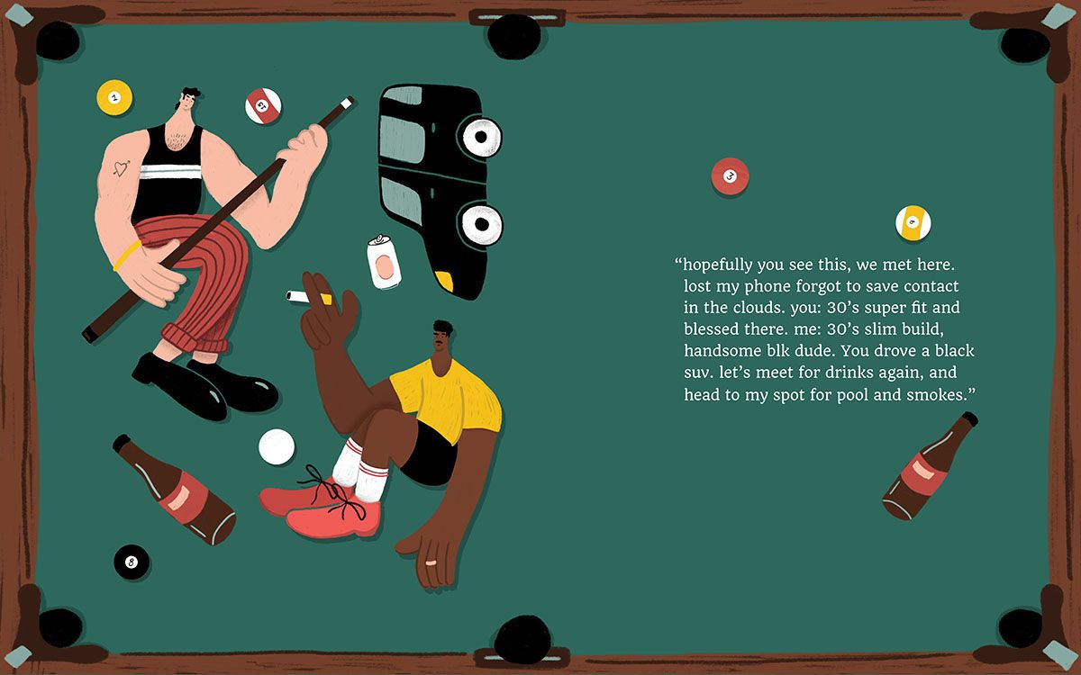Billiards, 2019, digital illustration, 10”x16” 