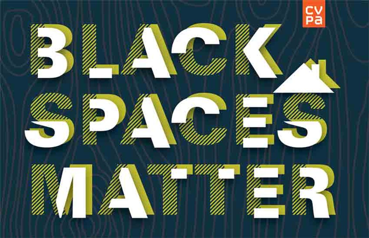 Black Spaces Matter Exhibition postcard front