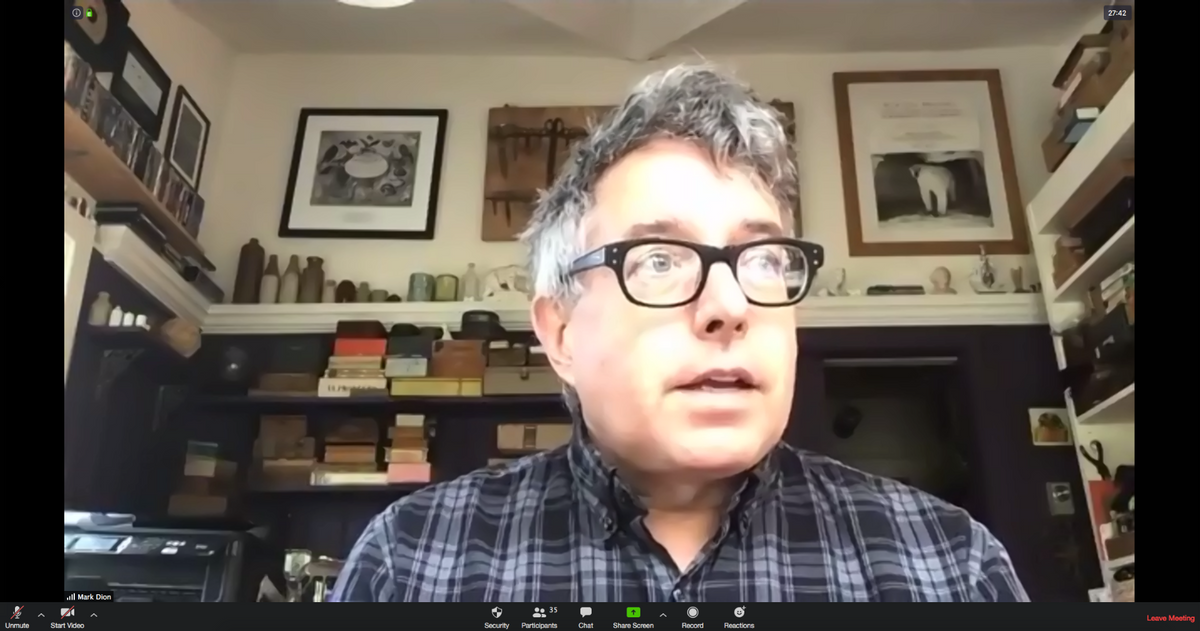 Mark Dion after the online Artist Talks on April 16, 2020