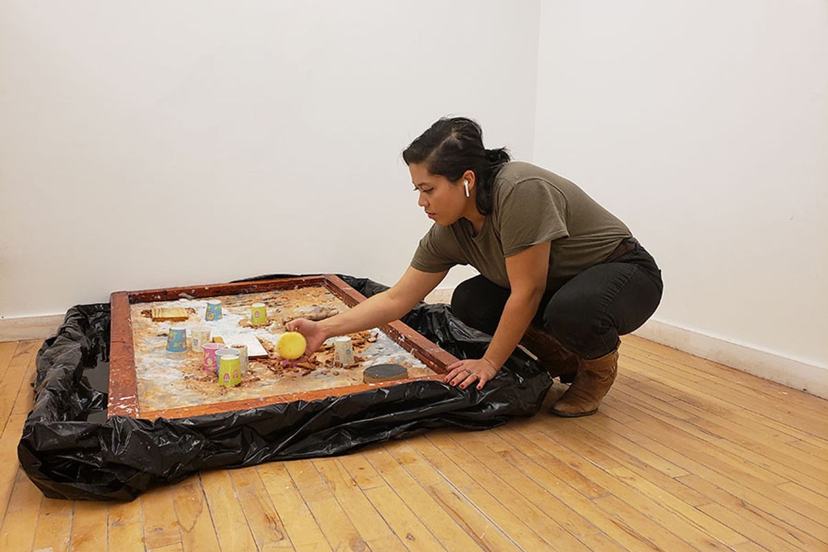 Jasmine Gonzalez working in studio