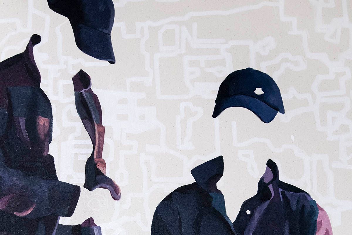 Curbside, oil on canvas, 84