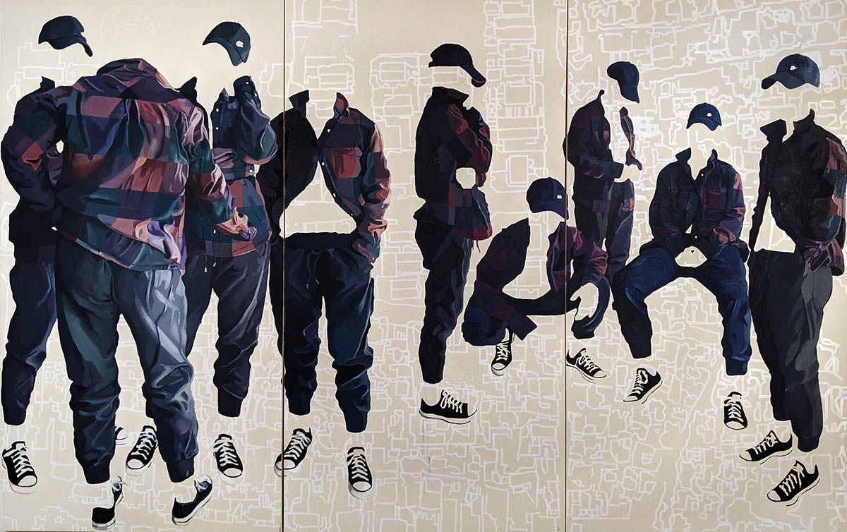 Curbside, oil on canvas, 84