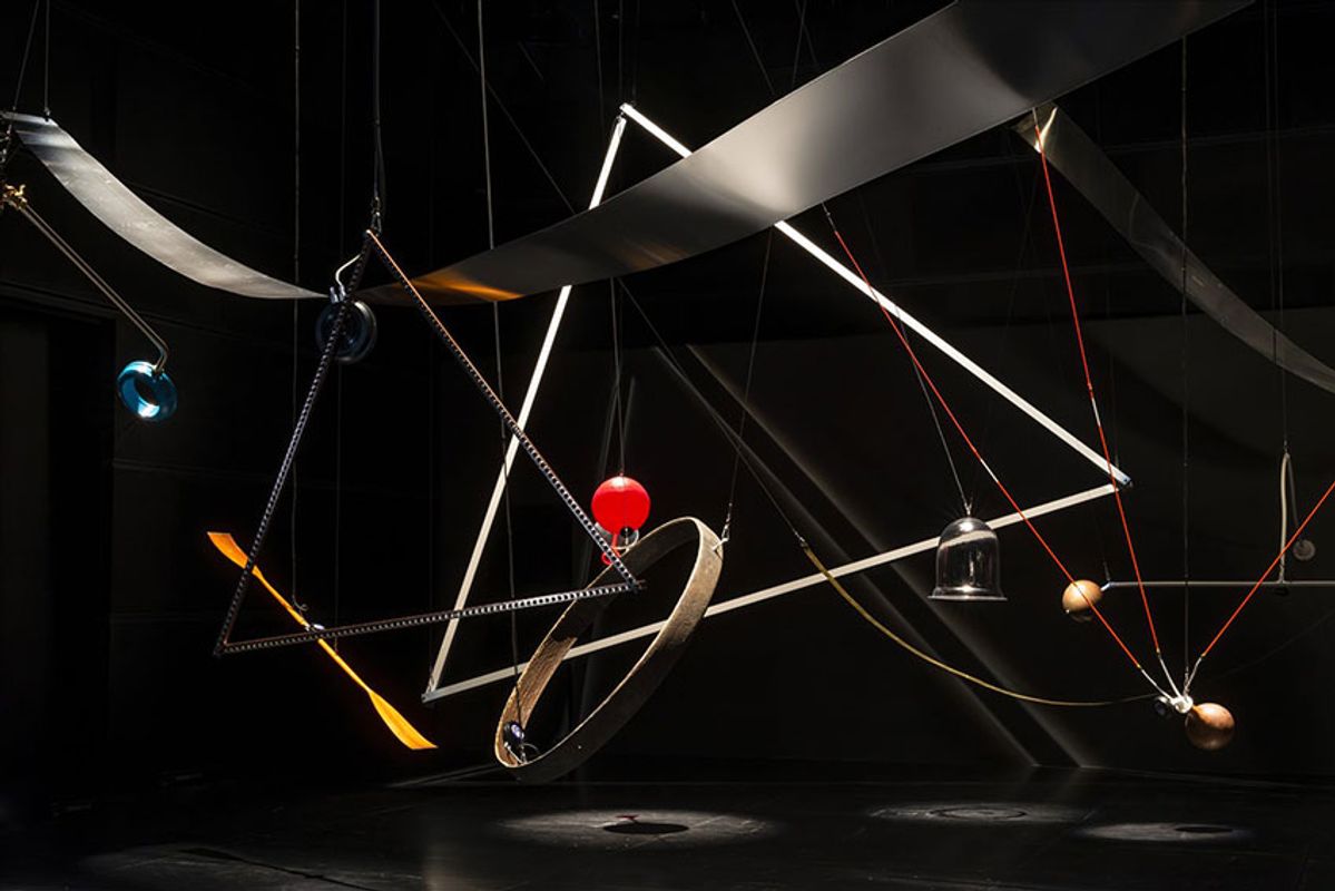 David Tudor and Composers Inside Electronics, Inc., Rainforest V (variation 3), installed at the Arter in Istanbul, Turkey, September 10, 2020–February 6, 2022. Photo: Orhan Cem Çetin.