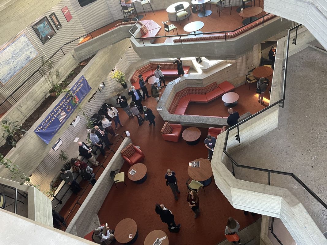 The brutalist interior of the Liberal Arts Building