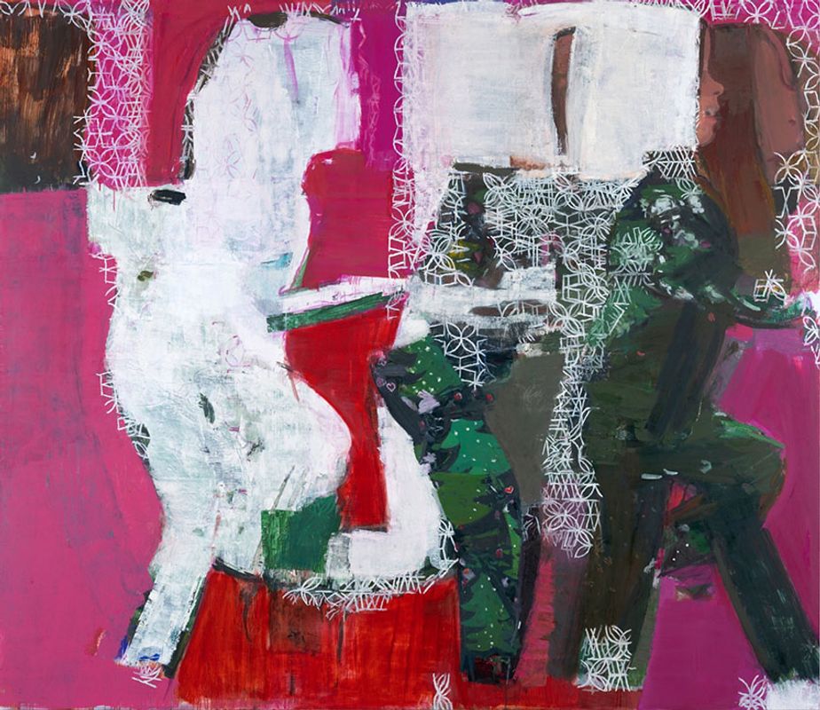 Sangram Majumdar, dance, magic, night, 2021, oil on canvas, 78 x 90 inches