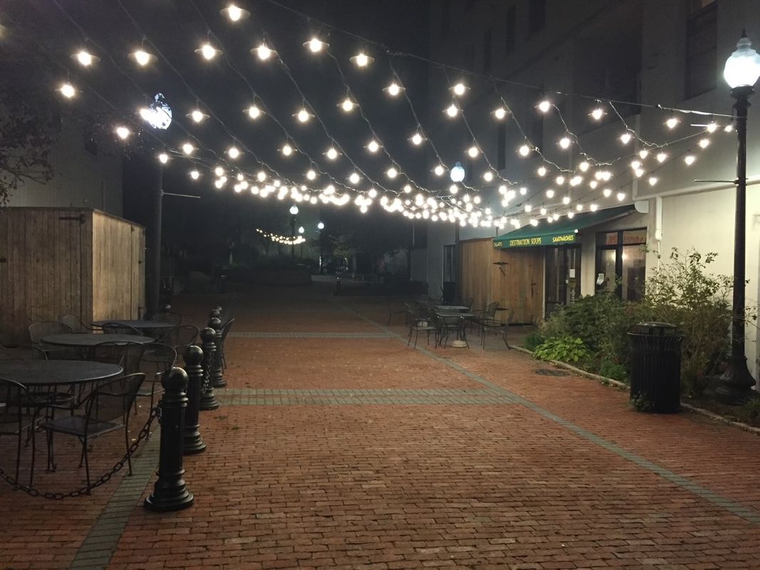 New lights illuminating Wings Court in New Bedford