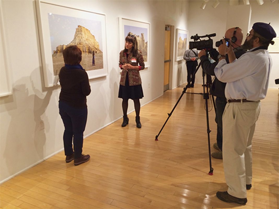 The opening of a show installed by Art History students.