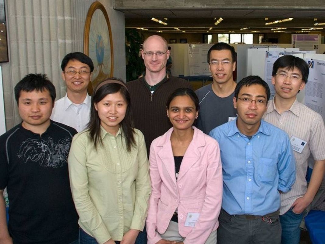 Dr. Guo and his research group at Sigma Xi research exhibit, 2008