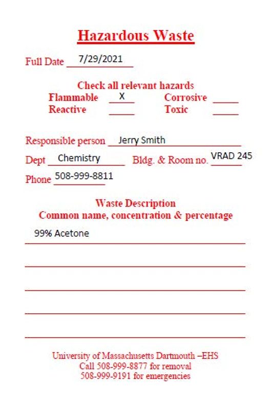 Hazardous Waste | Facilities Management | UMass Dartmouth