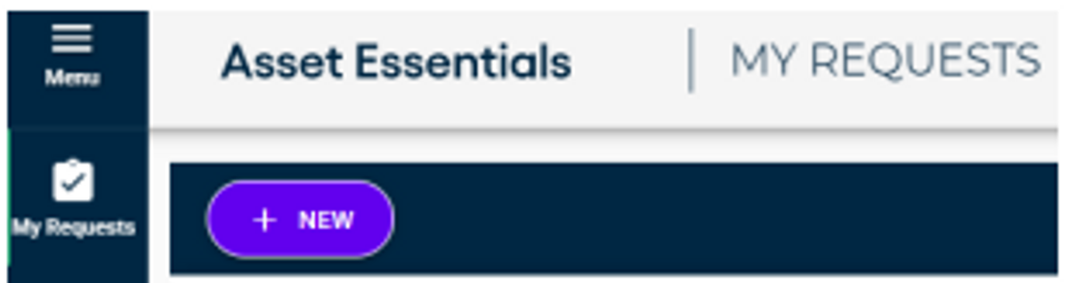 Screen shot of Asset Essentials My Request view