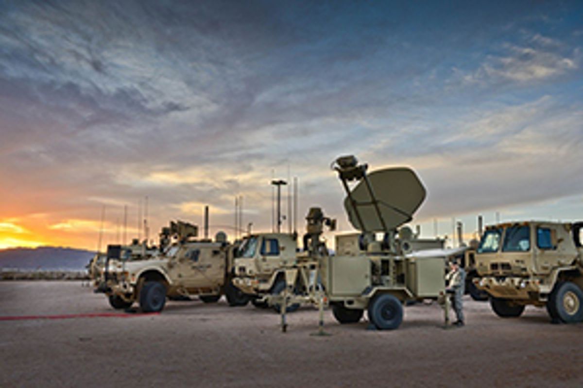 WIN-T trucks Abner worked with during his internship at General Dynamics