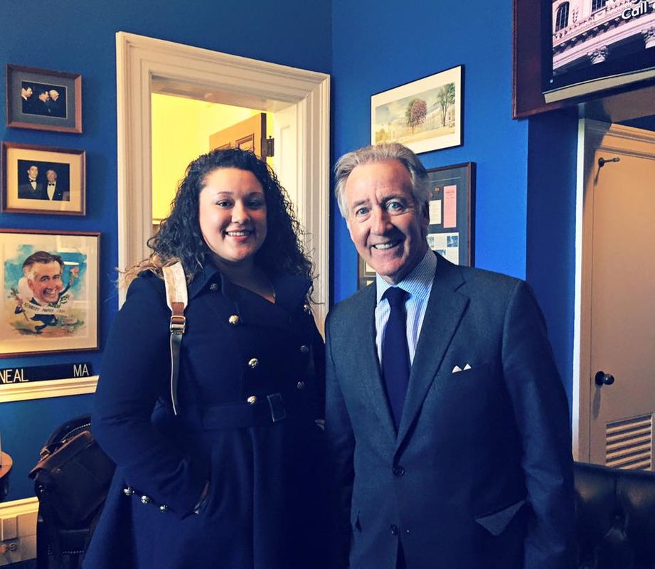 Jenyka visiting Massachusetts Representative Richard Neal
