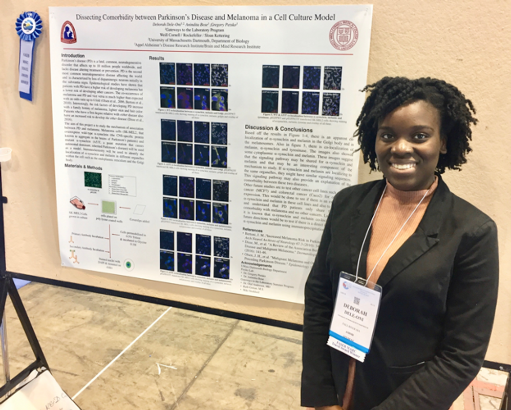 Deborah Dele-Oni doing her research presentation